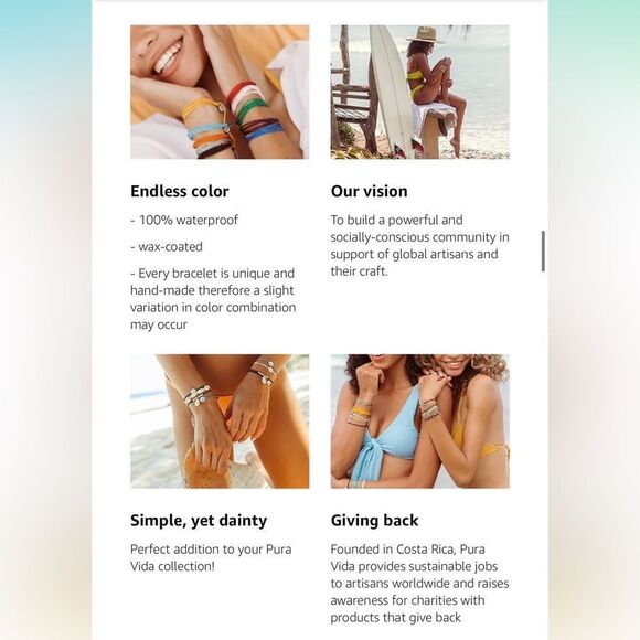 Pura Vida Bundle of 6 Wax Coated String Bracelets Adjustable Sizing Costa Rica - Picture 12 of 12